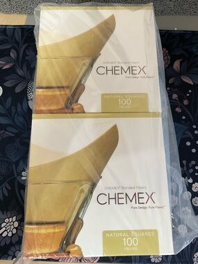 Chemex Natural Square Coffee Filters - 100 Count (2 Pack) - White/Beige